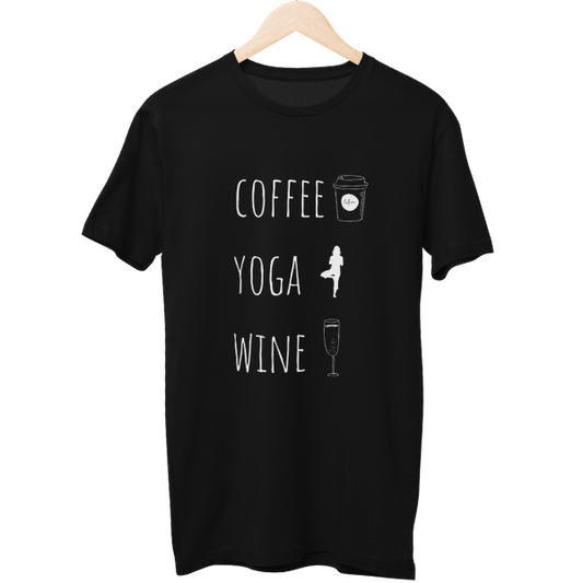 Coffee Yoga Wine Unisex T-Shirt