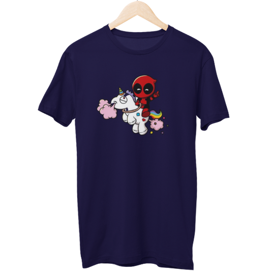 Deadpool Riding Unicorn Unisex T-Shirt
