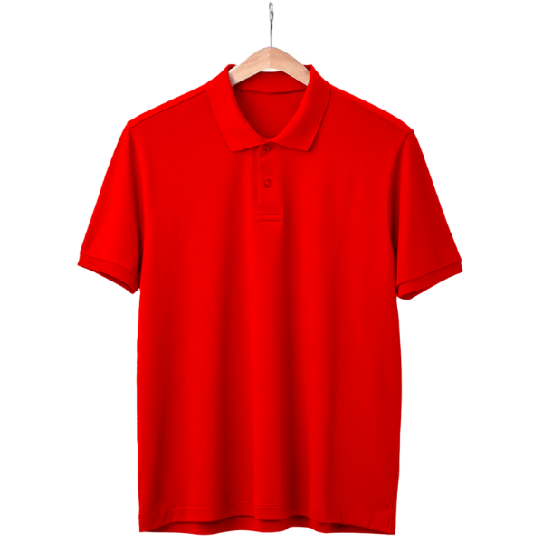 Bright Red Polo Neck T-Shirt
