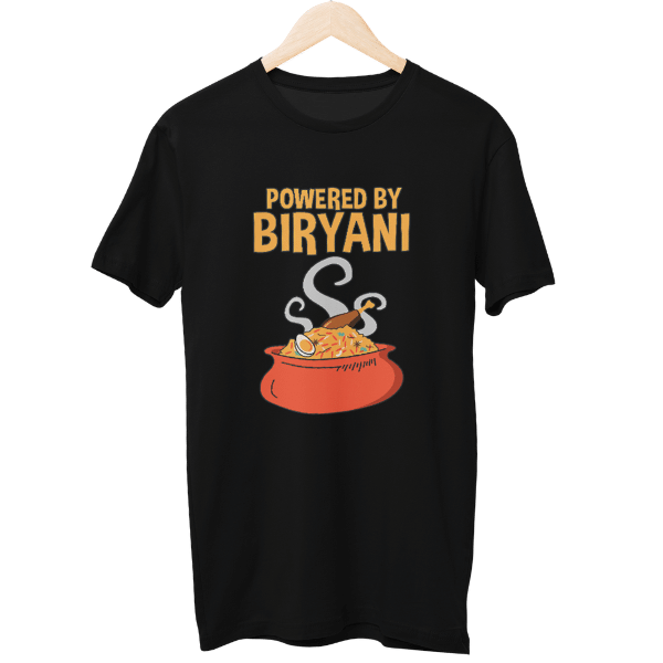 Powered By Biryani Food Unisex T-Shirt