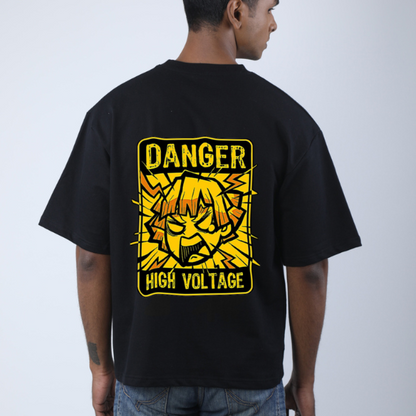 Danger High Voltage Anime Unisex Oversized T-Shirt