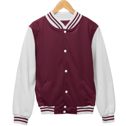 Solid Rosewood Maroon Unisex Varsity Jacket