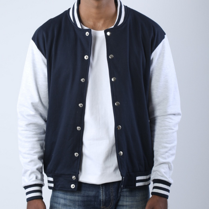 Solid Midnight Blue Unisex Varsity Jacket