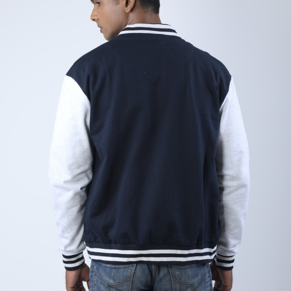 Solid Midnight Blue Unisex Varsity Jacket