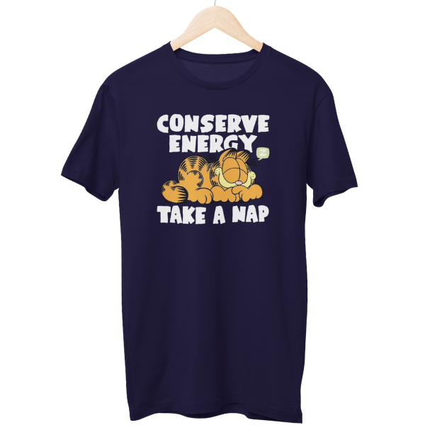 Conserve Energy Garfeild Cartoon Regular Unisex T-Shirt