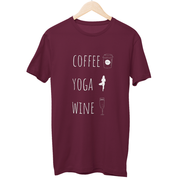 Coffee Yoga Wine Unisex T-Shirt