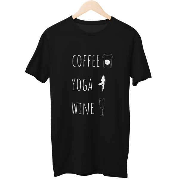 Coffee Yoga Wine Unisex T-Shirt