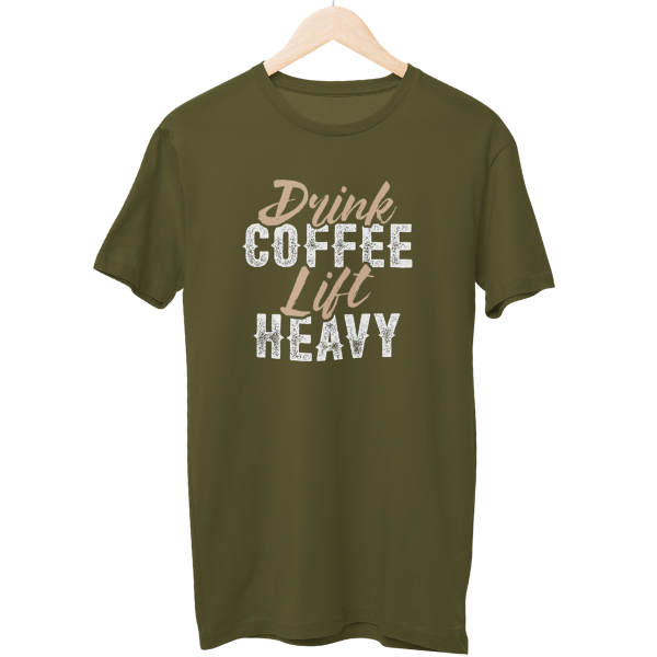 Drink Coffee Lift Heavy Unisex Regular T-Shirt