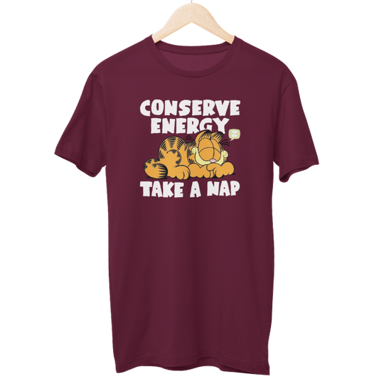 Conserve Energy Garfeild Cartoon Regular Unisex T-Shirt