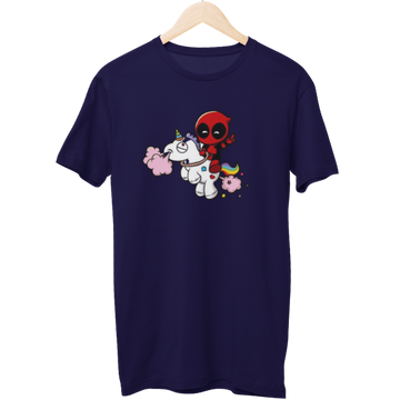 Deadpool Riding Unicorn Unisex T-Shirt