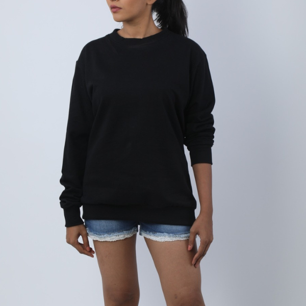 Solid Classic Black Unisex Sweatshirt