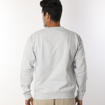 Solid Heather White Unisex Sweatshirt