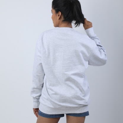 Solid Heather White Unisex Sweatshirt