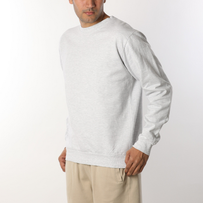 Solid Heather White Unisex Sweatshirt