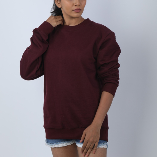 Solid Rosewood Maroon Unisex Sweatshirt