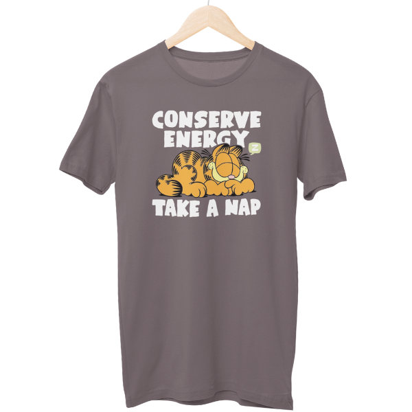 Conserve Energy Garfeild Cartoon Regular Unisex T-Shirt