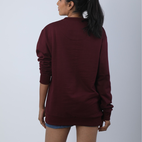 Solid Rosewood Maroon Unisex Sweatshirt