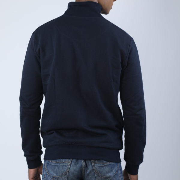 Solid Midnight Blue Unisex High Neck Jacket