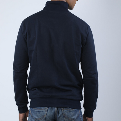 Solid Midnight Blue Unisex High Neck Jacket