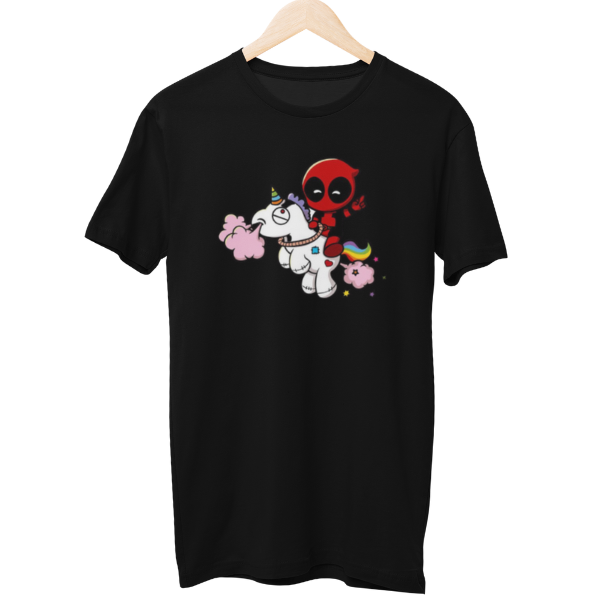 Deadpool Riding Unicorn Unisex T-Shirt