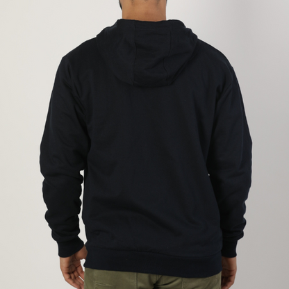 Solid Classic Black Unisex Zipper Hoodie