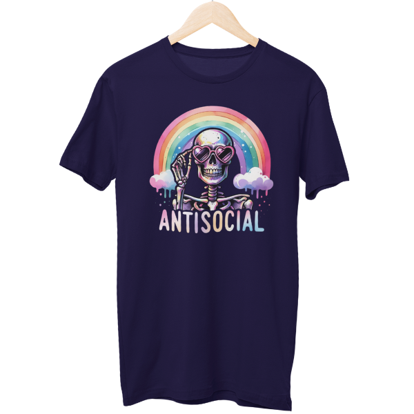 Antisocial Skull Regular Unisex T-Shirt