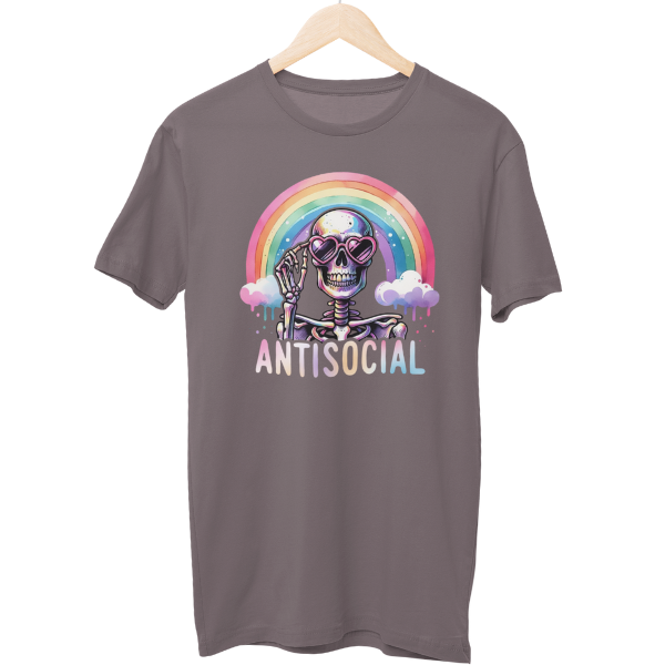 Antisocial Skull Regular Unisex T-Shirt