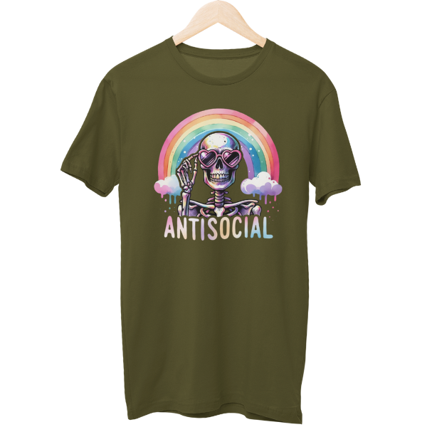 Antisocial Skull Regular Unisex T-Shirt