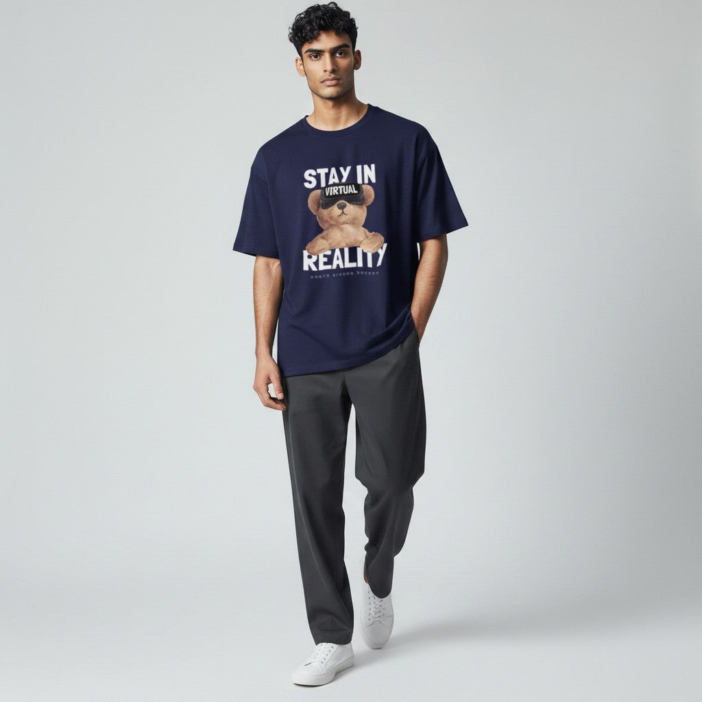 Stay In Virtual Reality Unisex Oversized T-Shirt