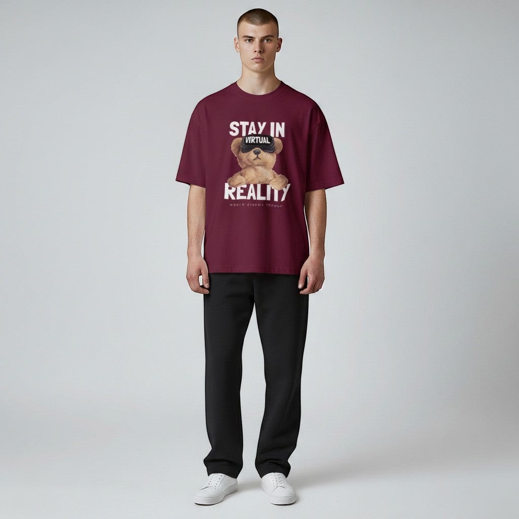 Stay In Virtual Reality Unisex Oversized T-Shirt