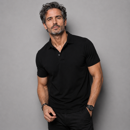 Black Polo Neck T-Shirt