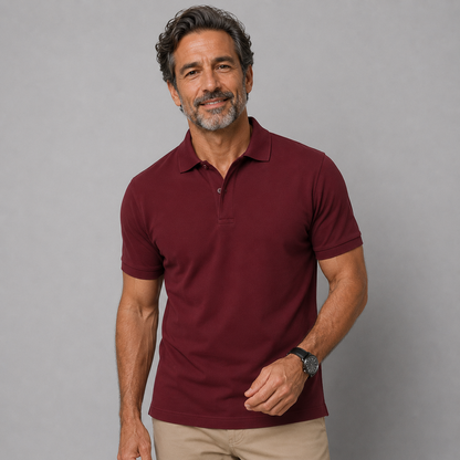 Maroon Polo Neck T-Shirt