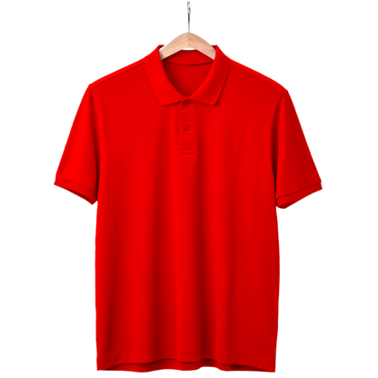 Bright Red Polo Neck T-Shirt