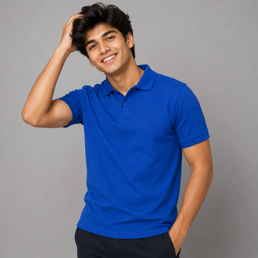 Royal Blue Polo Neck T-Shirt