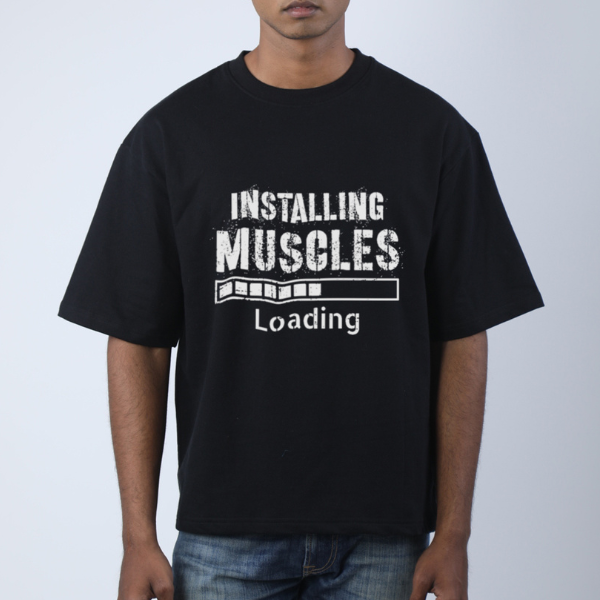 Installing Muscles Gym Unisex Oversized T-Shirt