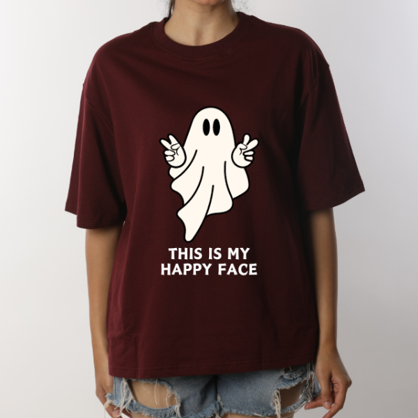 This Is My Happy Face Unisex Oversized T-Shirt