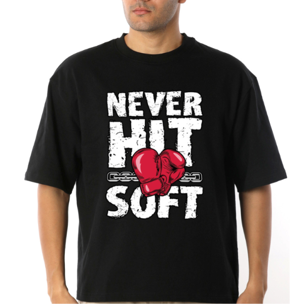 Never Hit Soft Boxing Unisex Oversized T-Shirt