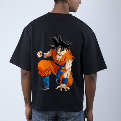 Goku Front & Back Sitting Anime Unisex Oversized T-Shirt