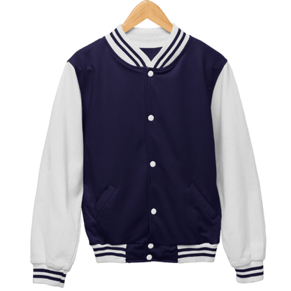 Solid Midnight Blue Unisex Varsity Jacket